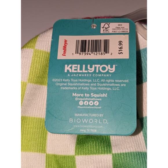 Squishmallows Beanie Hat Youth Checkered Rainbow Ombre Checkered Girl Winter NWT - Picture 6 of 9